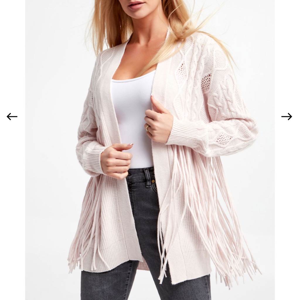 Pinko Women’s Wool Blend Klondike Fringe Cardigan Sz L